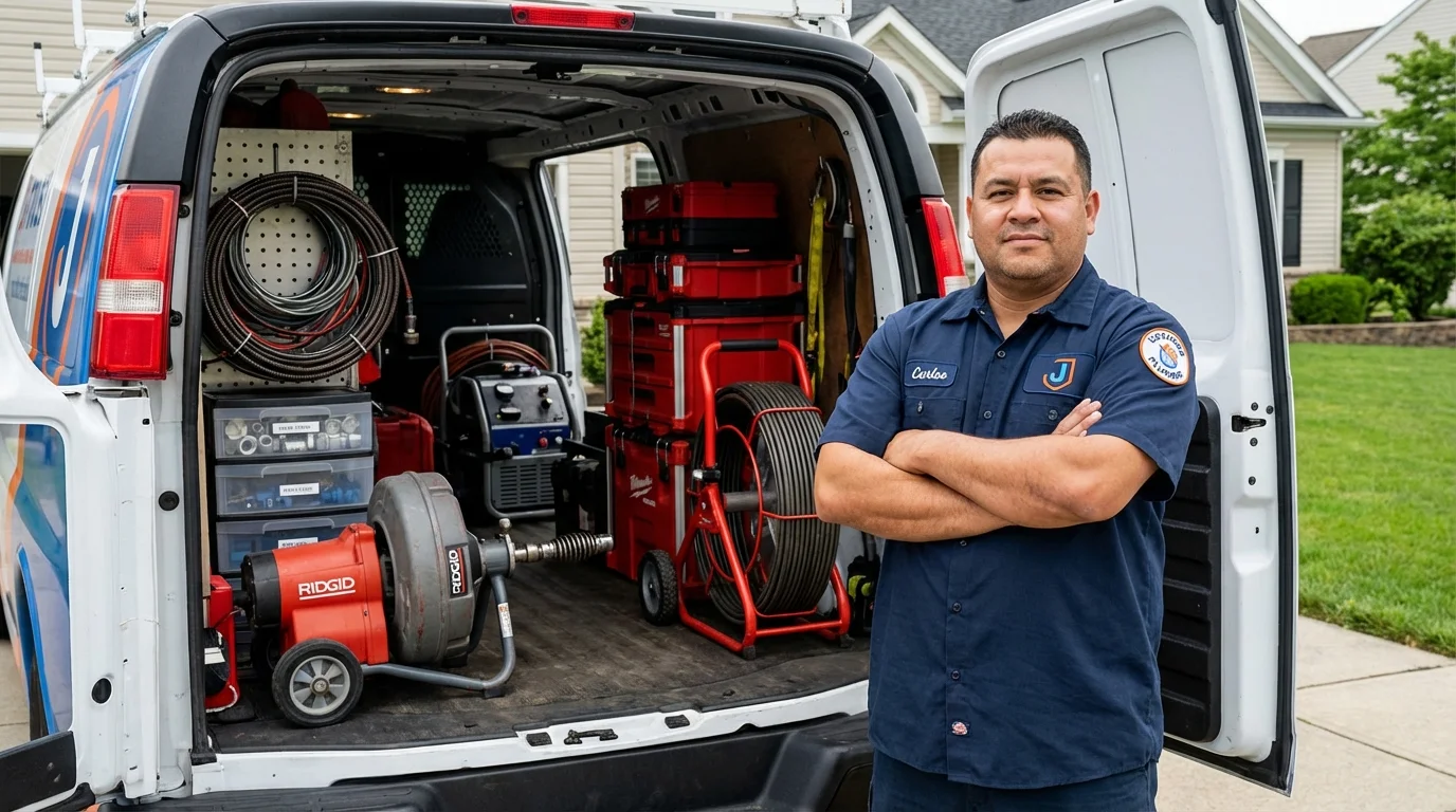 Professional drain cleaning equipment and Johns Plumbing LLC plumber in Saint Johns