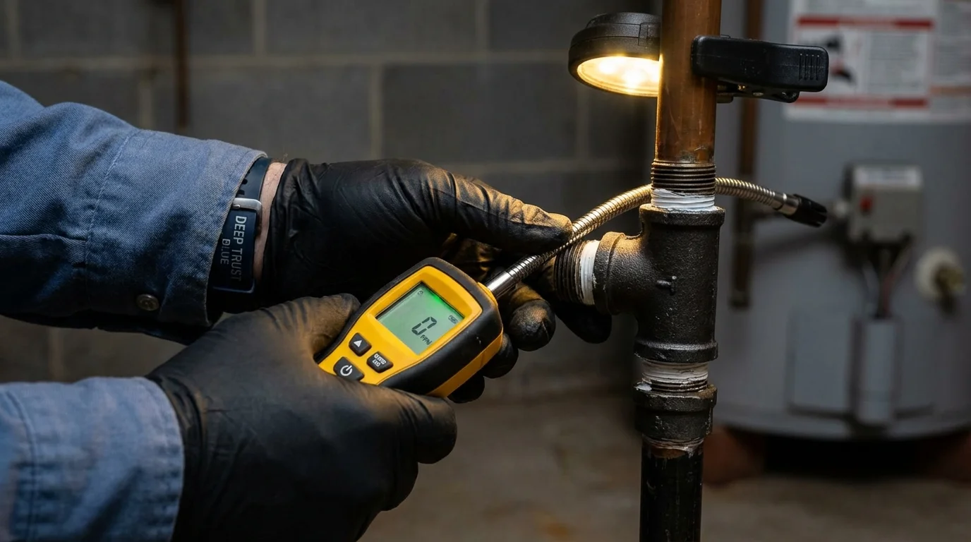 Gas leak detection with electronic sniffer by Johns Plumbing LLC in Saint Johns